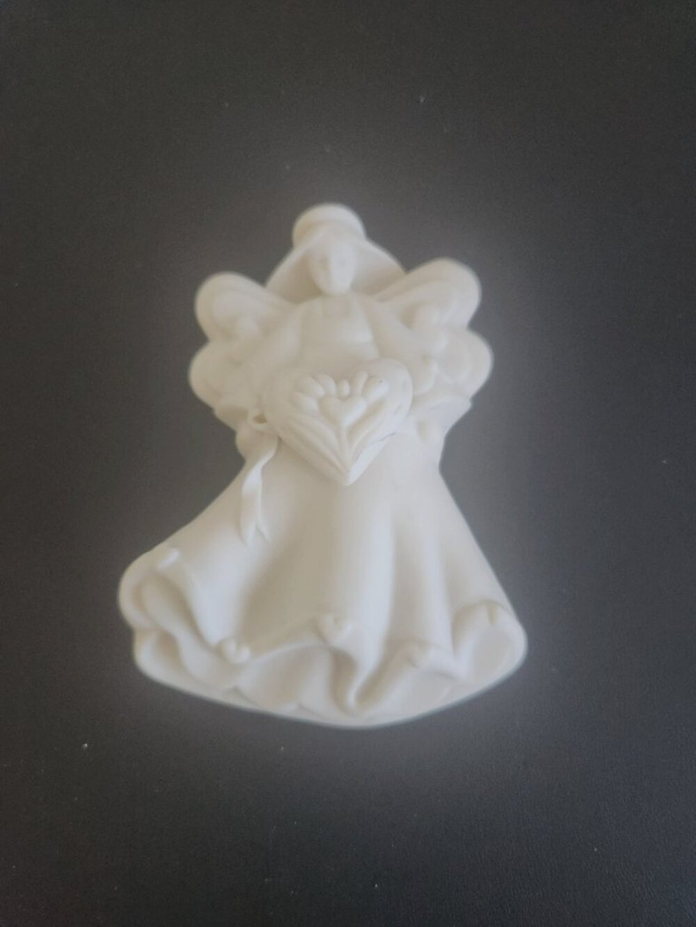 Vintage 1994 KB White Porcelain Angel Figurine Holding Heart 4.5” Collectible